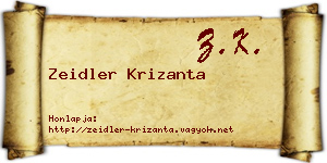 Zeidler Krizanta névjegykártya
